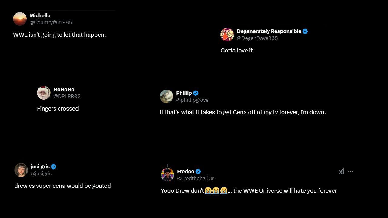 Fans react to McIntyre's threat (via X)